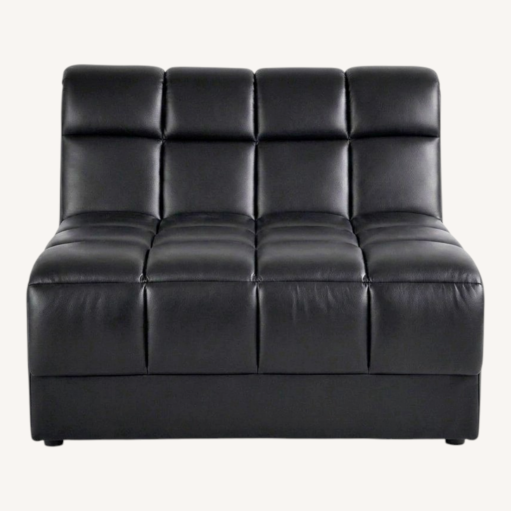 Image of CB2 Pezzo Black Leather Accent Chair