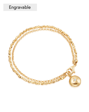 Gold Biography Locket Bracelet