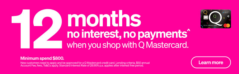 12 Months Interest Free offer with Q Mastercard