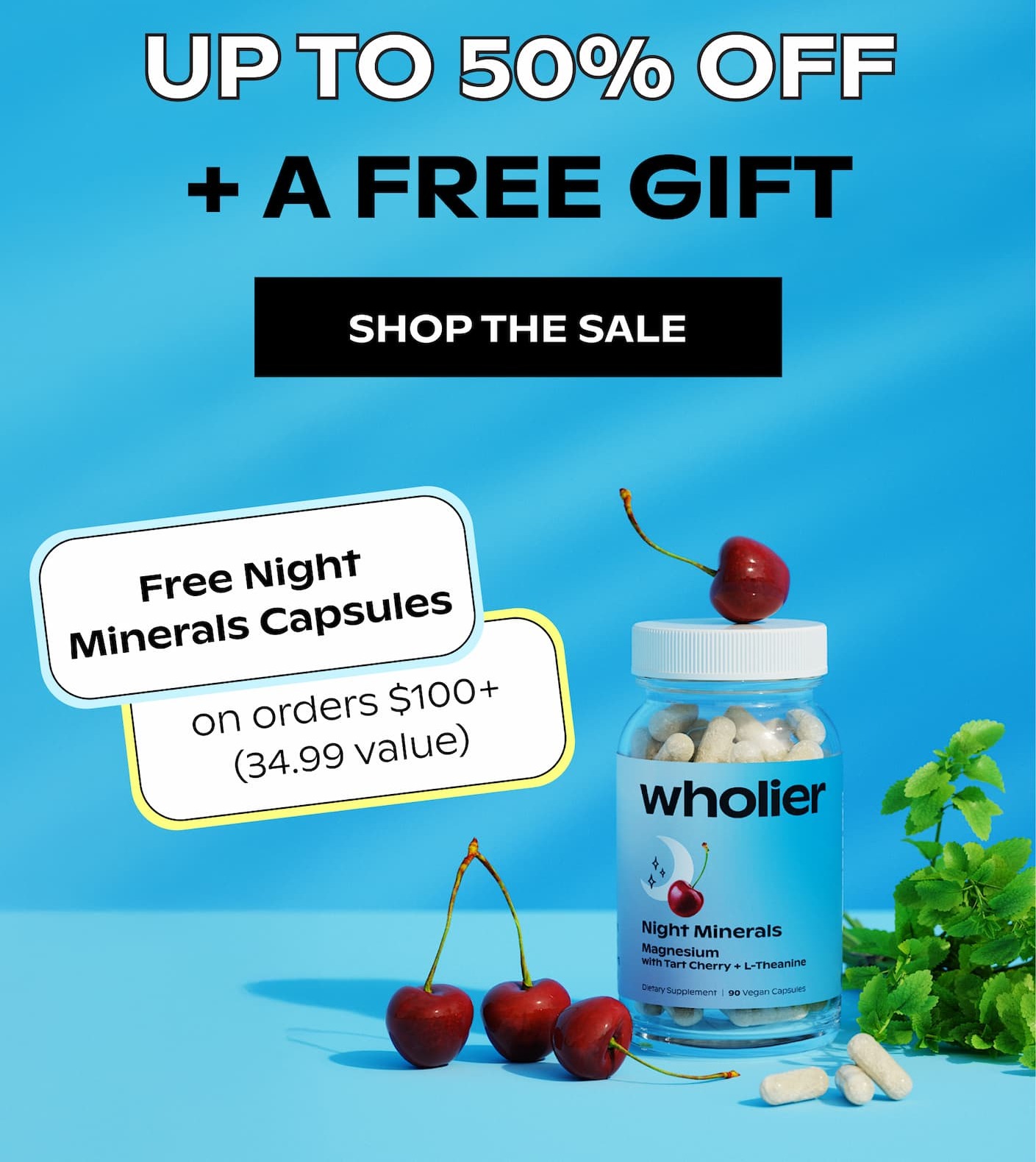 Up to 50% Off + Free Night Minerals on Orders $100+