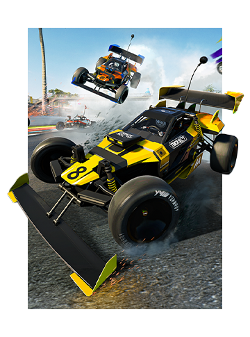Key art for The Crew Motorfest showcasing RC cars tearing up the track.
