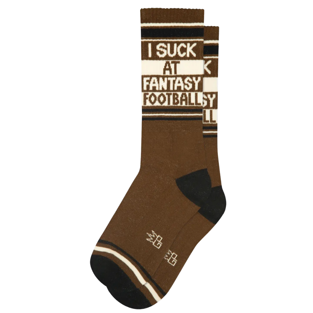Image of I Suck At Fantasy Football Gym Crew Socks