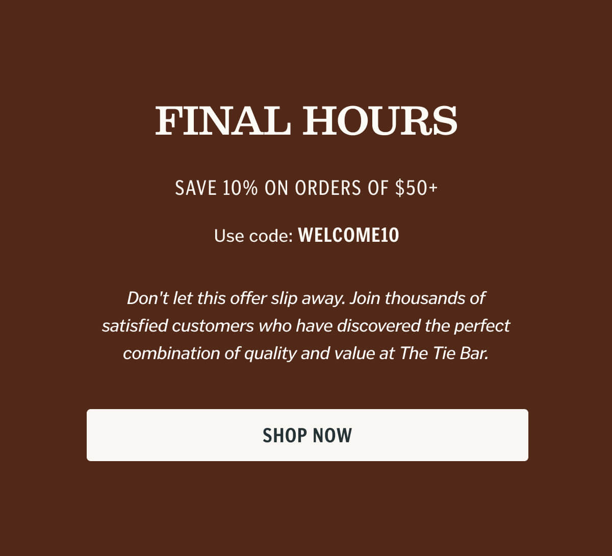 Final Hours to Save!