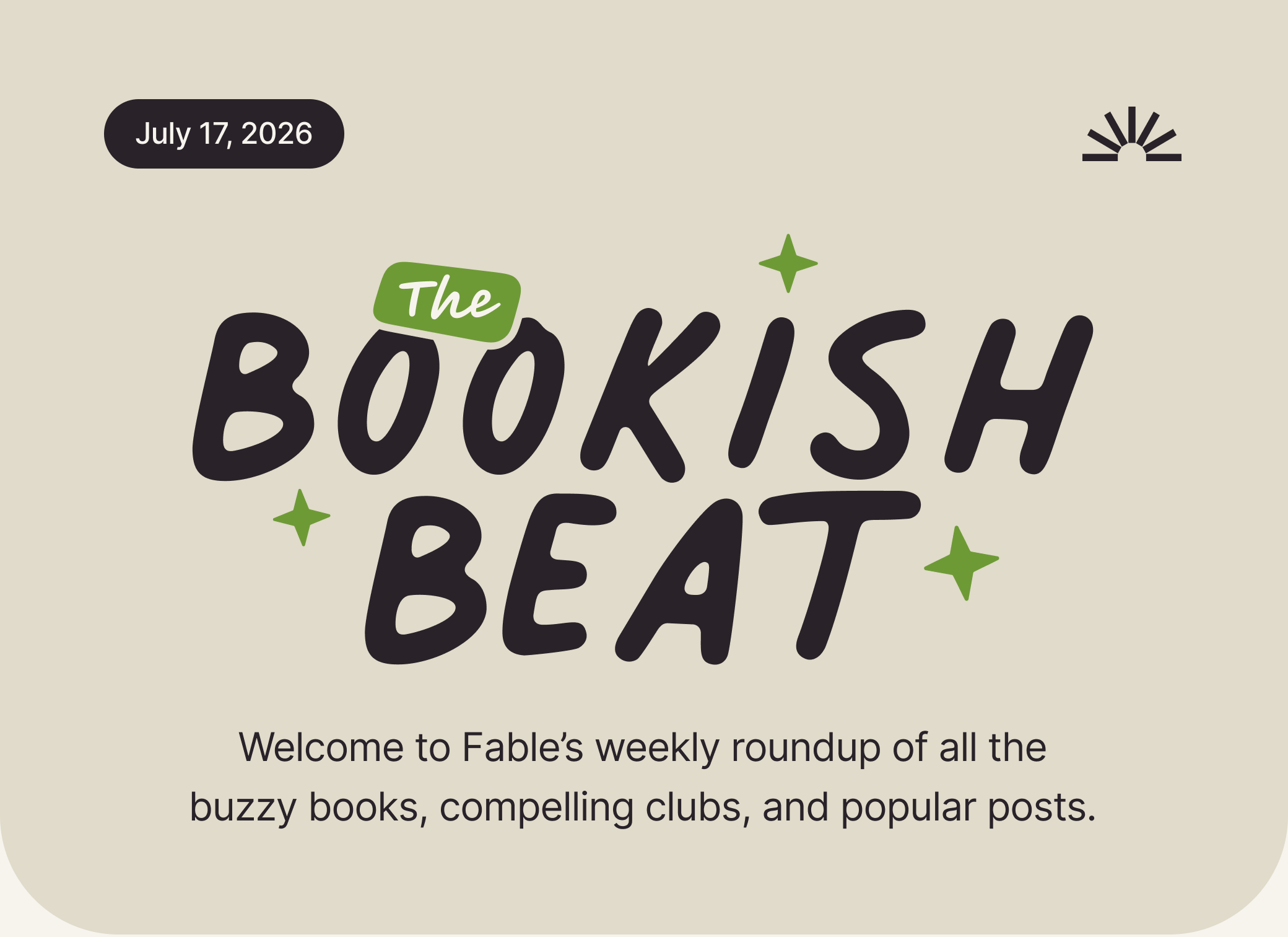 July 17th, 2026 Bookish Beat