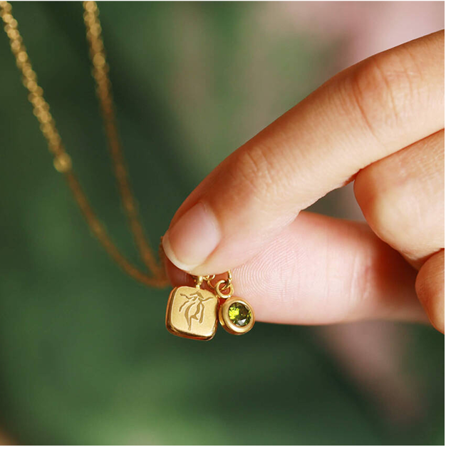 Constellation Star Sign Zodiac Birthstone Necklace