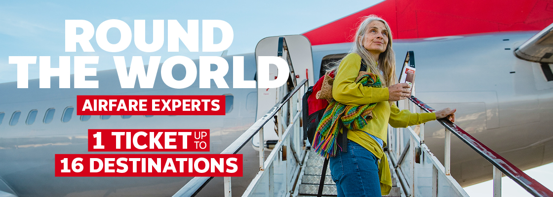 ROUND THE WORLD FLIGHTS - 1 TICKET, UP TO 16 DESTINATIONS