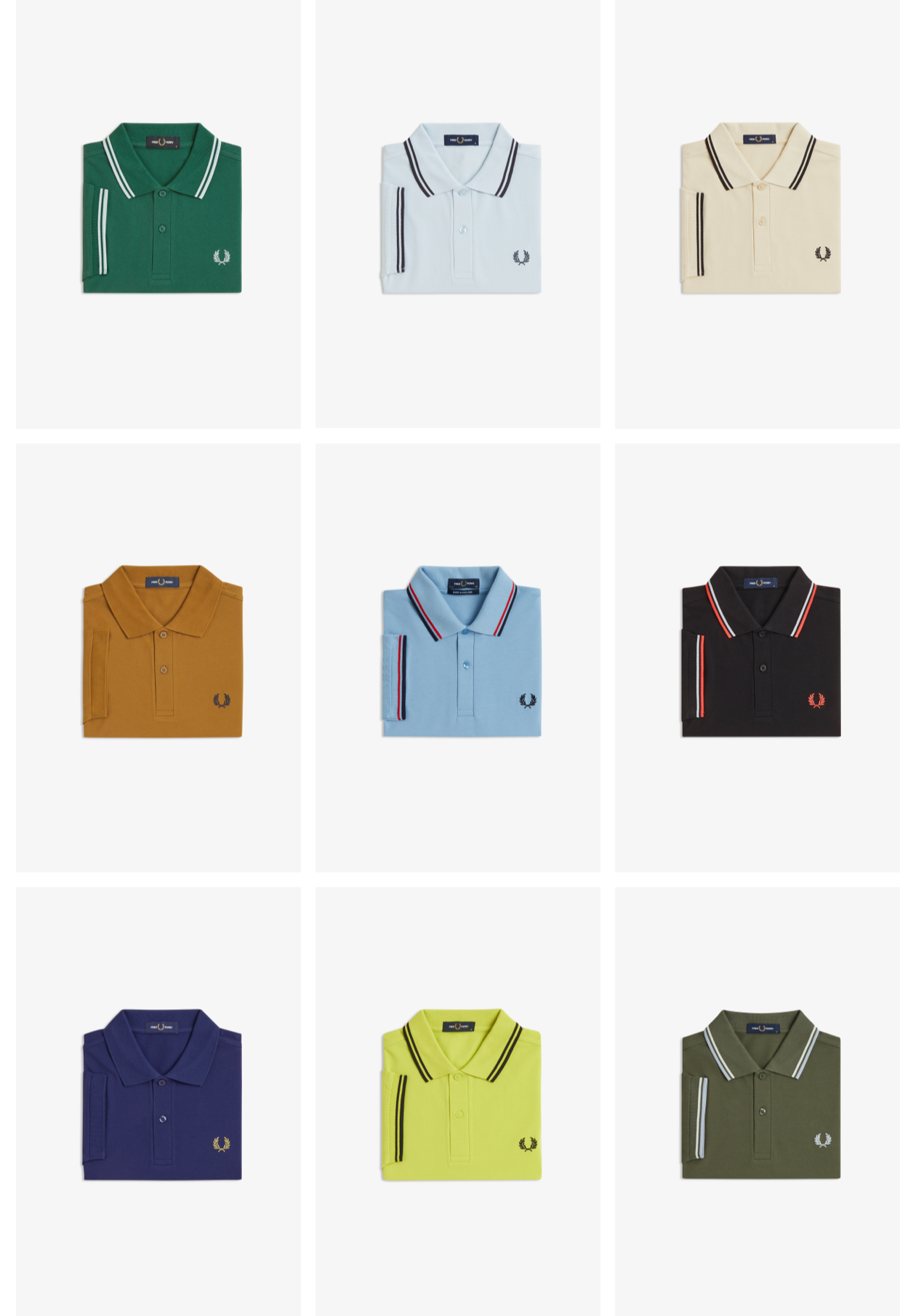 A collection of Fred Perry Shirts