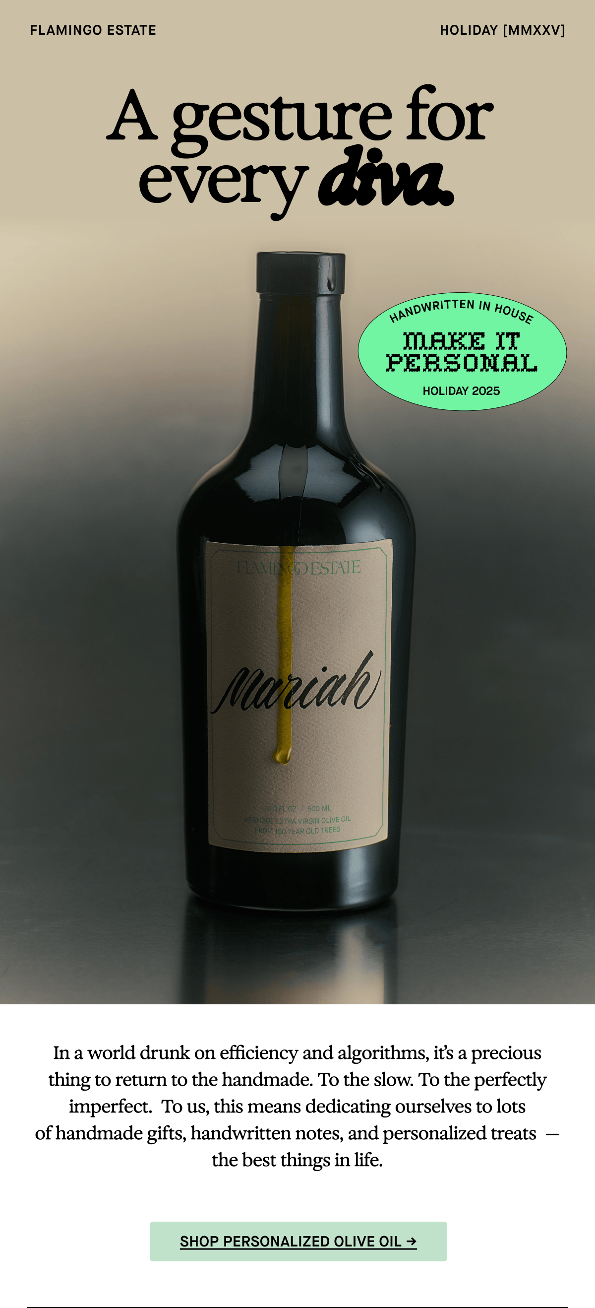 Personalized Olive Oil