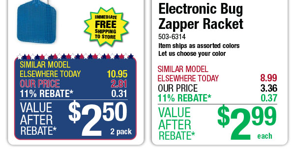 Electronic Bug Zapper Racket - ONLY $2.99 After Rebate*!