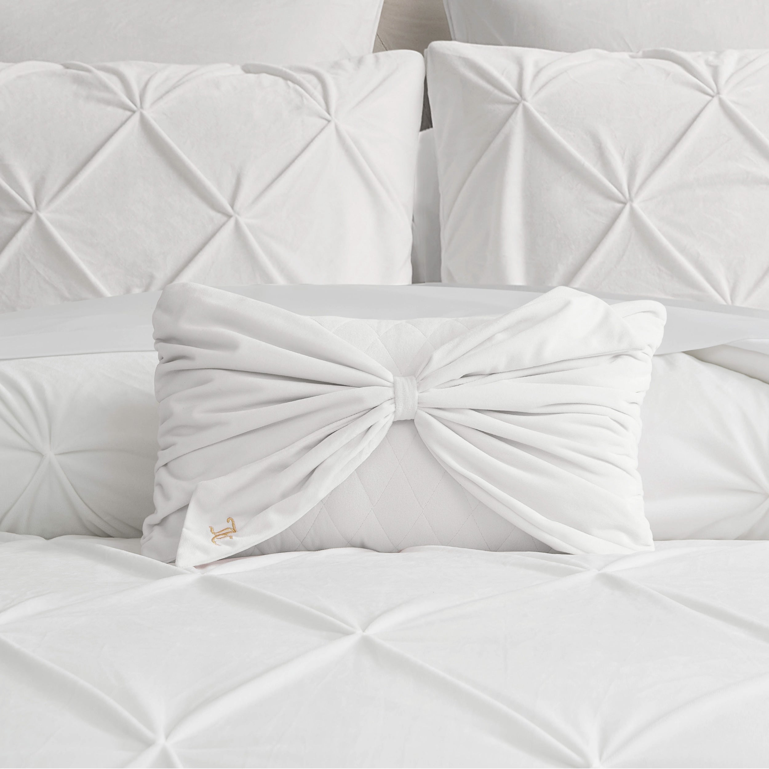 Image of Velvet Bow Decorative Pillow