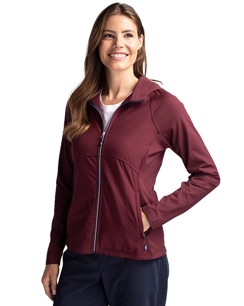 Image of Cutter & Buck Adapt Eco Knit Hybrid Recycled Womens Full Zip Jacket