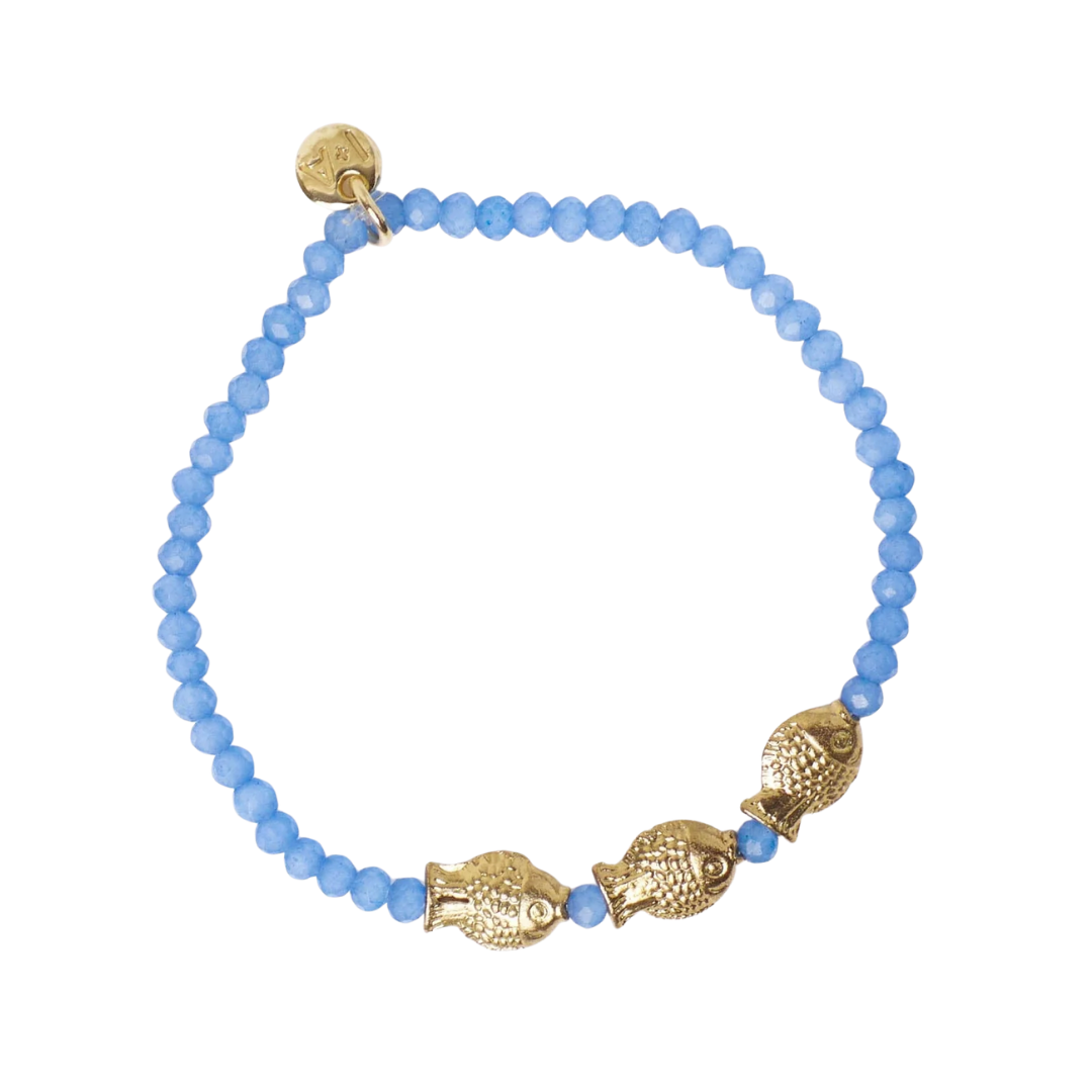 Image of Janie Crystal Bracelet With Brass Fish Charms
