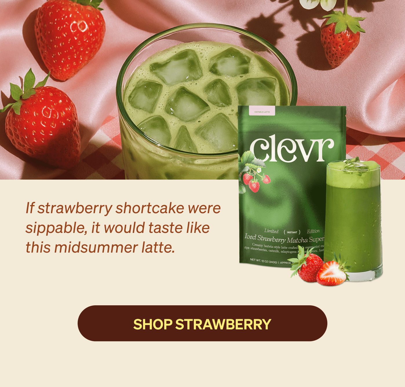If strawberry shortcake were sippable, it would taste like this midsummer latte.