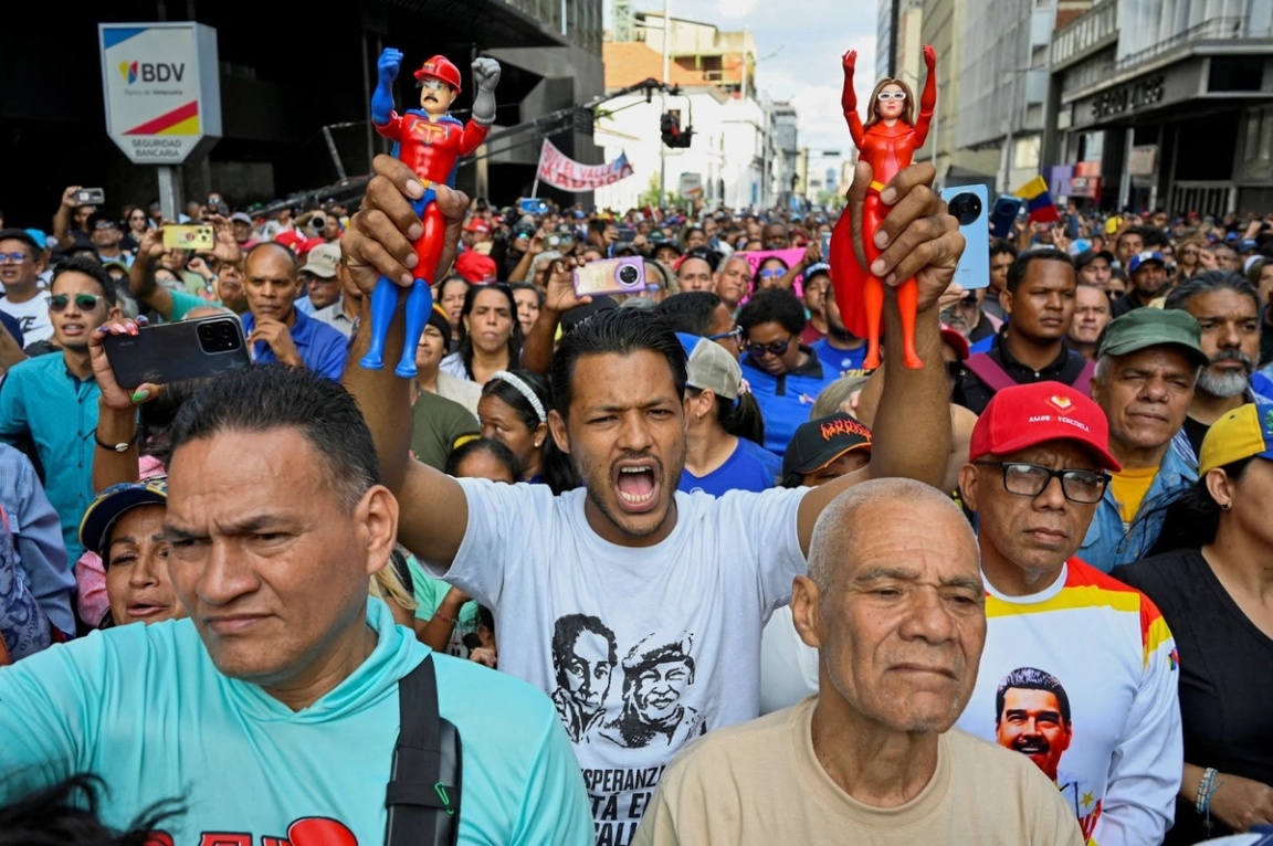 Demonstration outside the National Assembly in Caracas