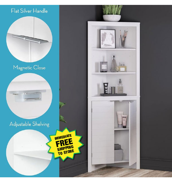 Freestanding Corner Linen Cabinet - ONLY $59.99 After Rebate*!