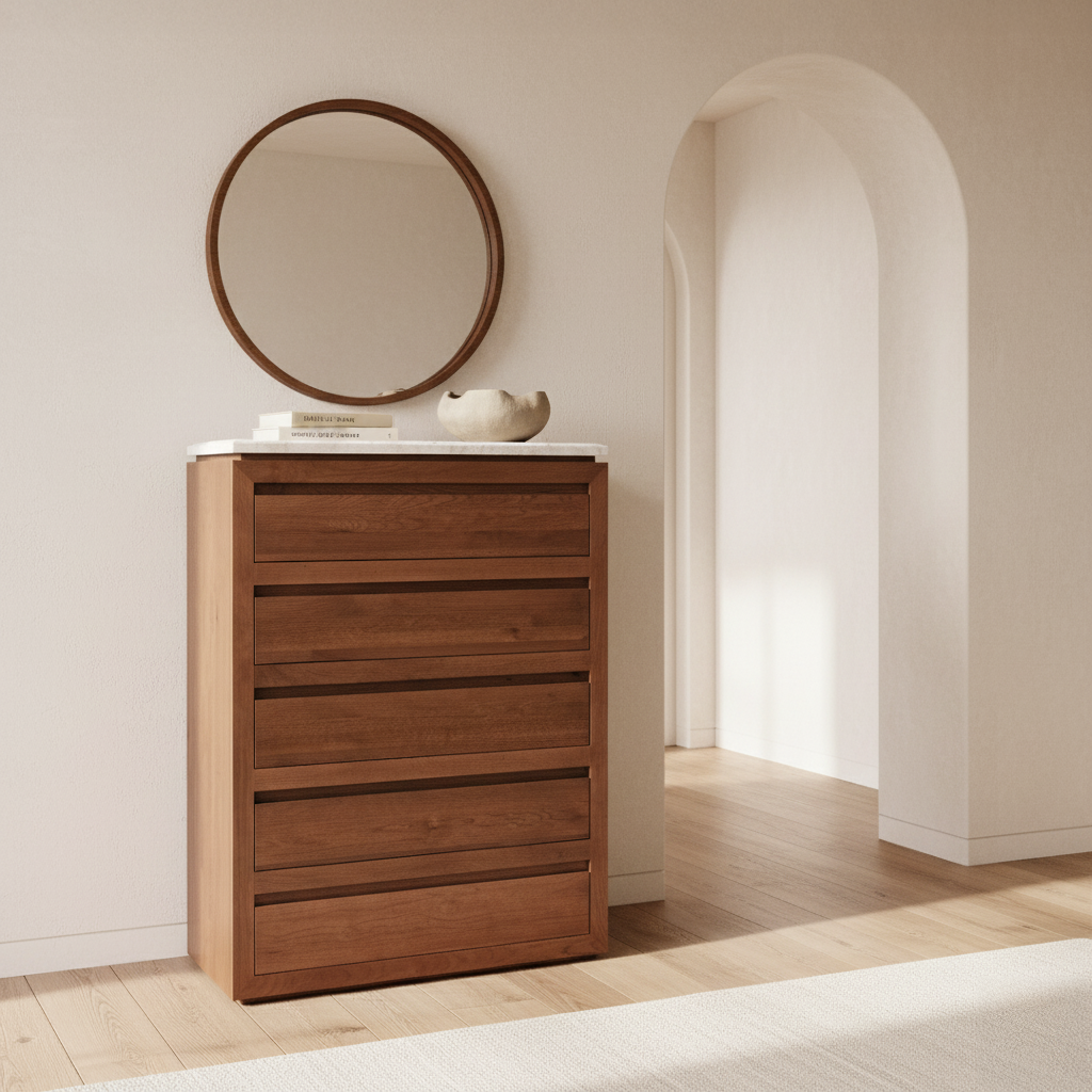 Image of Sofita 5 Drawer Chest - Mocha