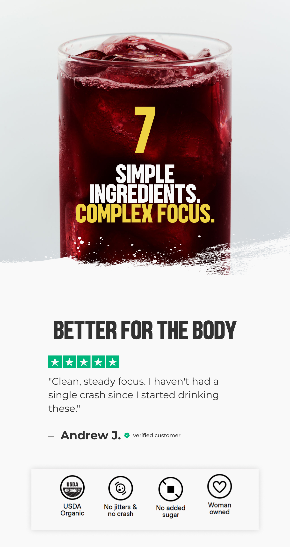 Simple ingredients. Complex focus.
