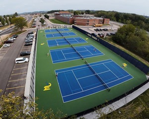 Aerial photo of courts