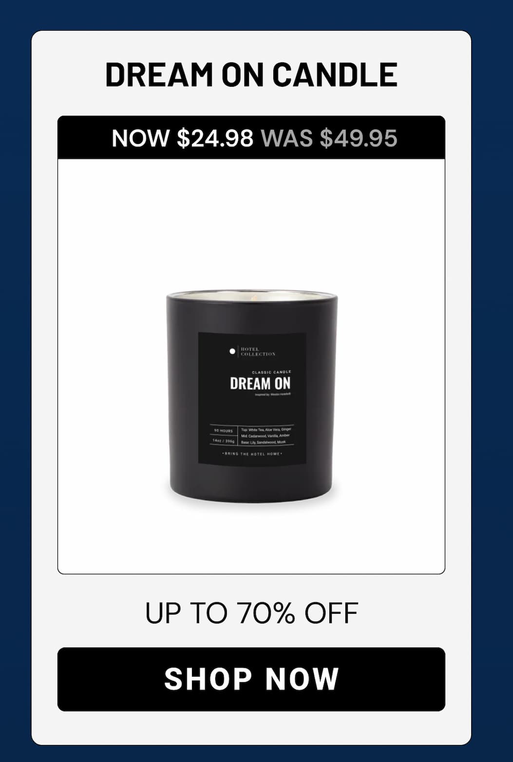 DREAM ON CANDLE