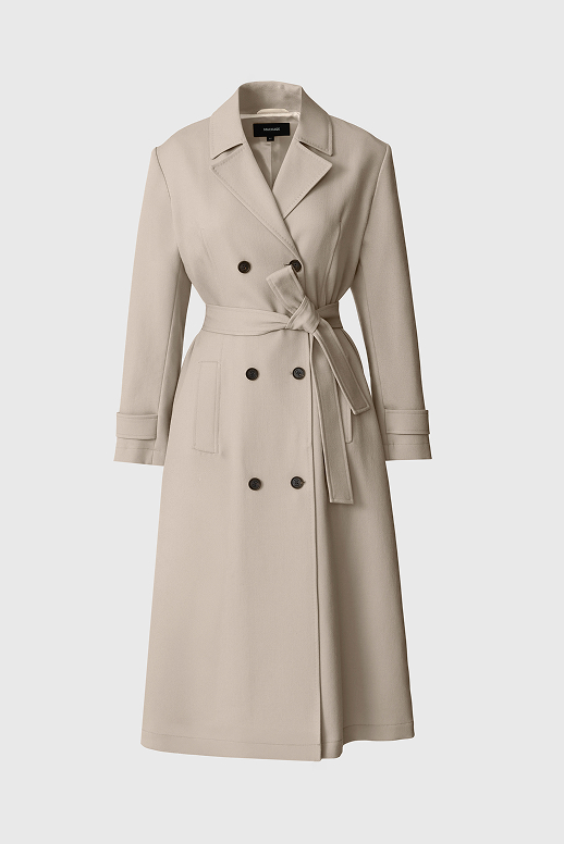 LORNA Wool Gabardine Trench Coat