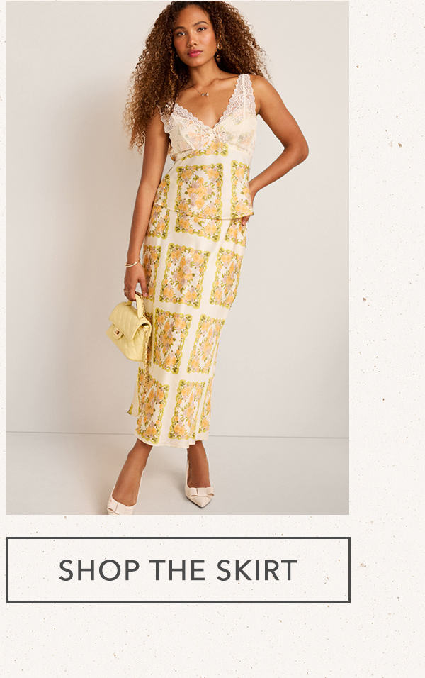 Alyson Floral Satin Midi Skirt