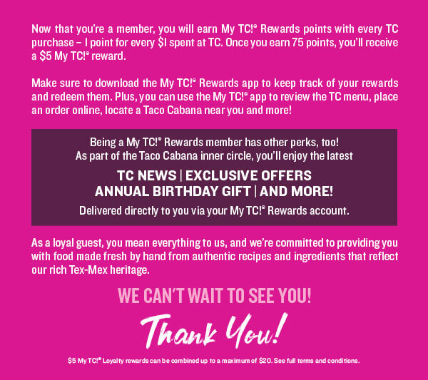 Loyalty member perks and information.