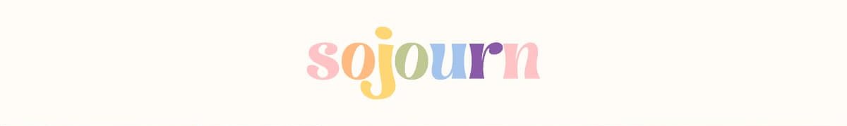 Sojourn written in colorful, playful letters on a light background.