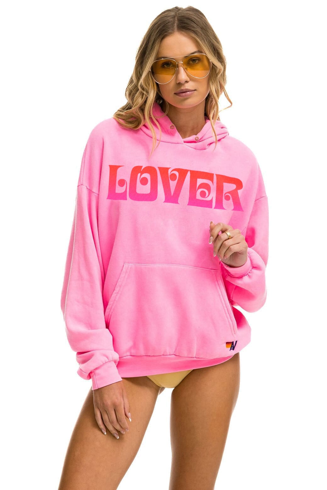 Image of LOVER RELAXED PULLOVER HOODIE - NEON PINK