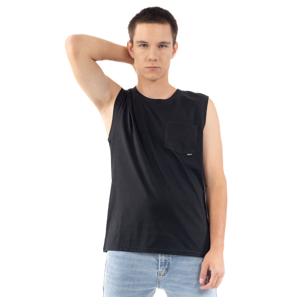 Playera Tank Top con Bolsillo-NEGRO / M