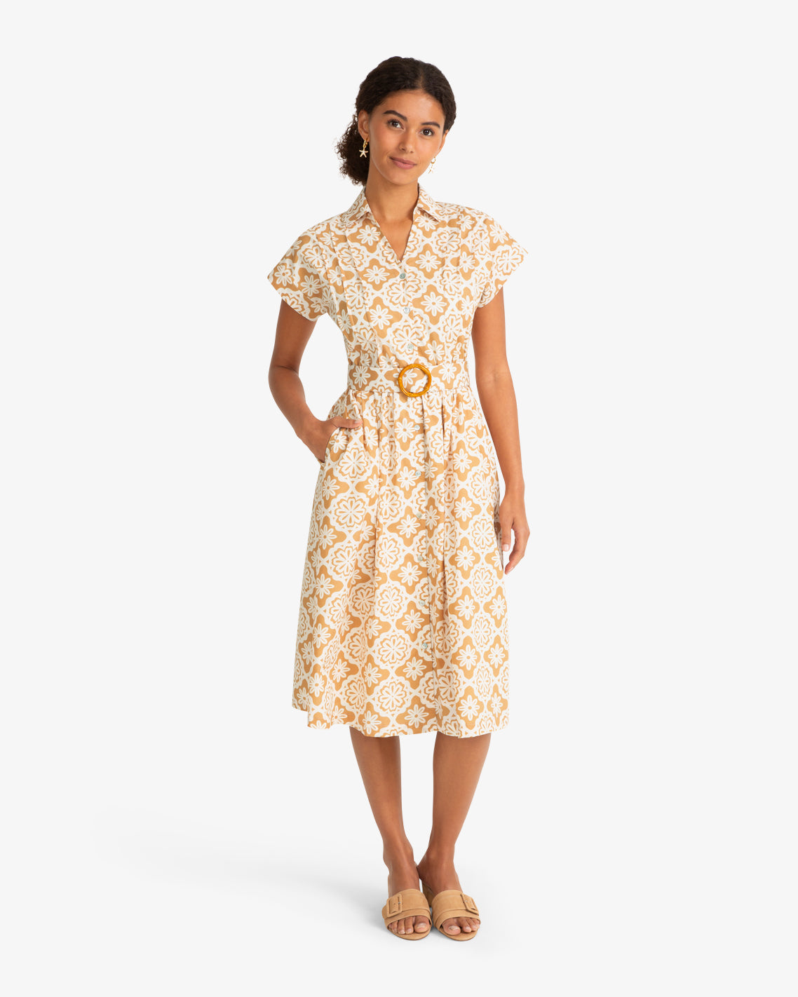 Image of Skylar Belted Shirt Dress