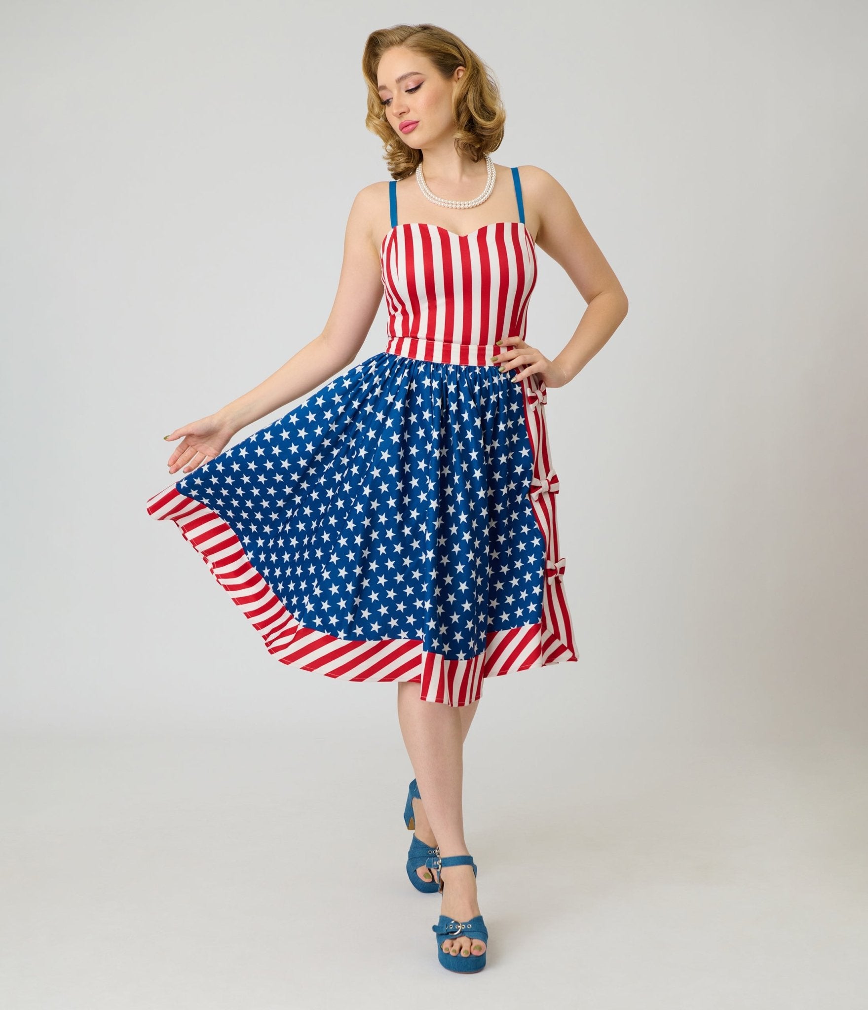 Image of Unique Vintage Stars & Stripes Rye Swing Skirt