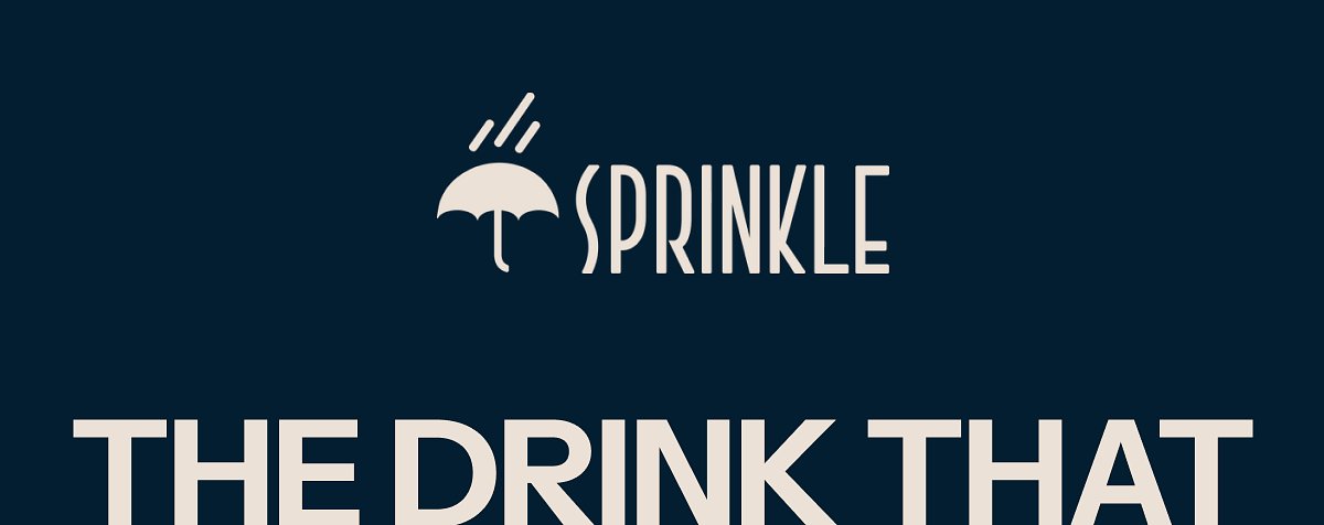 Sprinkle logo with the text: The drink that