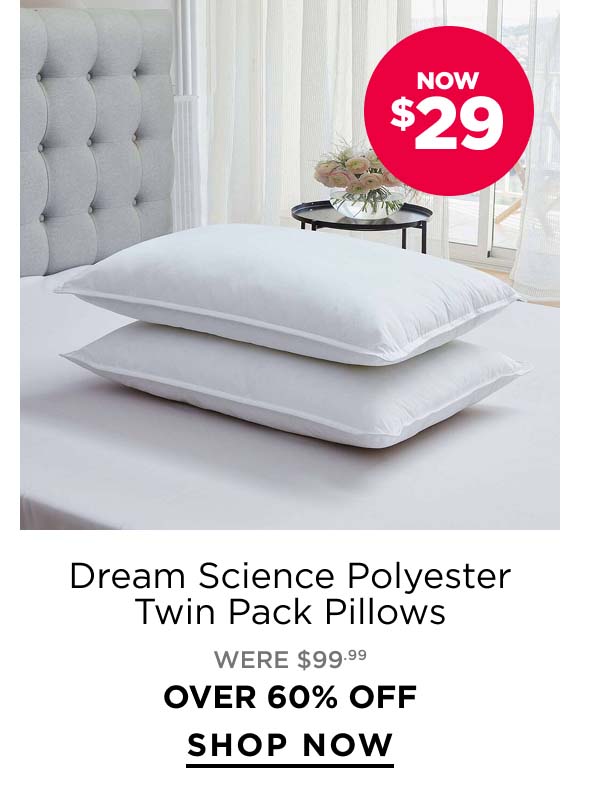 Dream Science Polyester Twin Pack Pillows