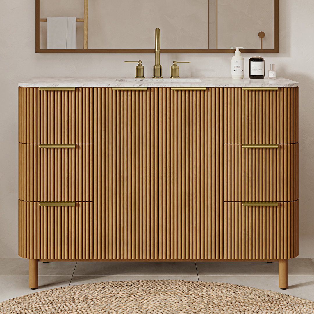 Nova 48" Marble Top Single Sink Bathroom Vanity