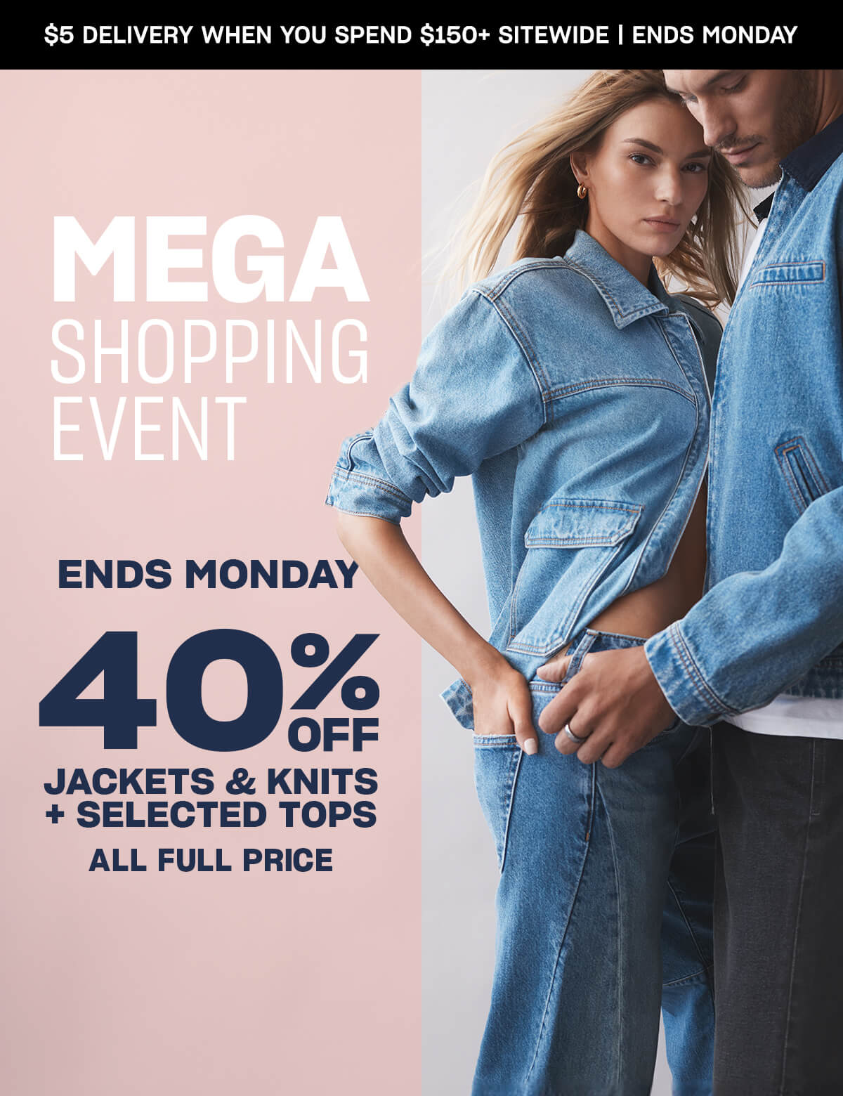 30% off jackets, knits + selected tops