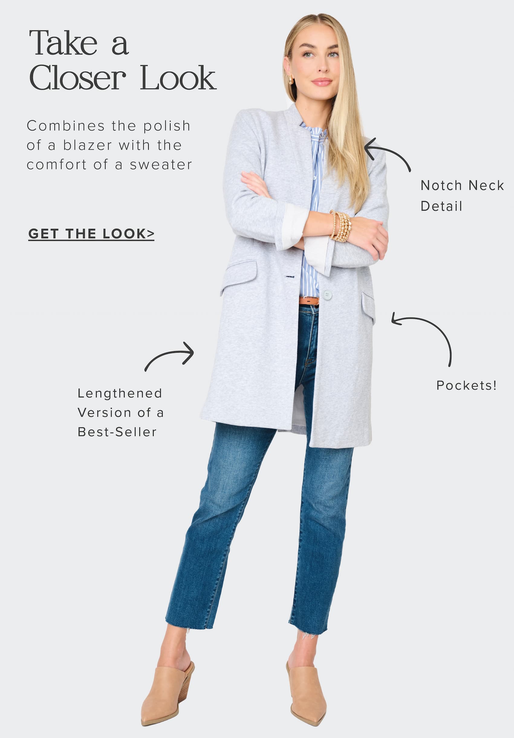 Notch Collar Knit Topper Jacket