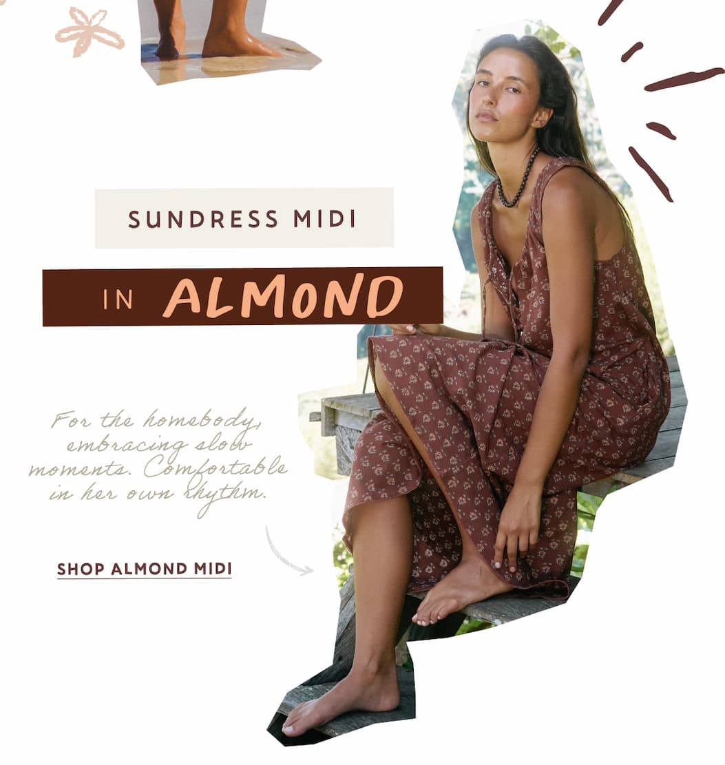 Sundress Midi in Almond