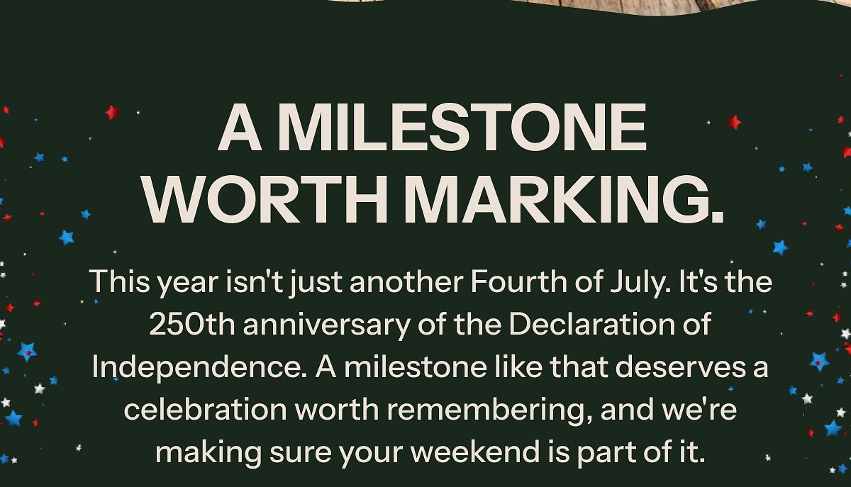 A milestone worth marking. This year isn't just another Fourth of July. It's the 250th anniversary of the Declaration of Independence.