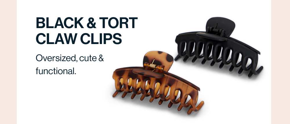 Black 7 Tort Claw Clips