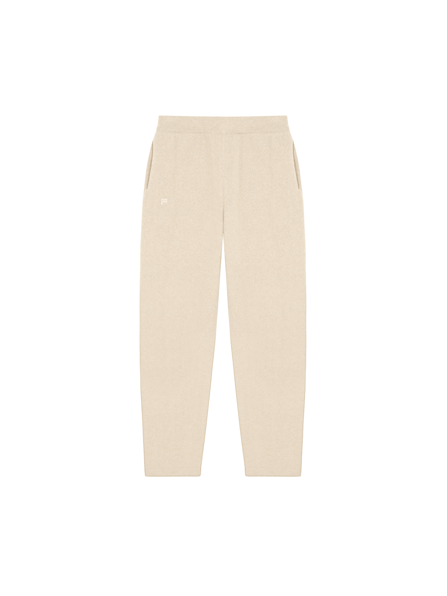 Womens Recycled Cashmere Tapered Track Pants - Ecru Ivory