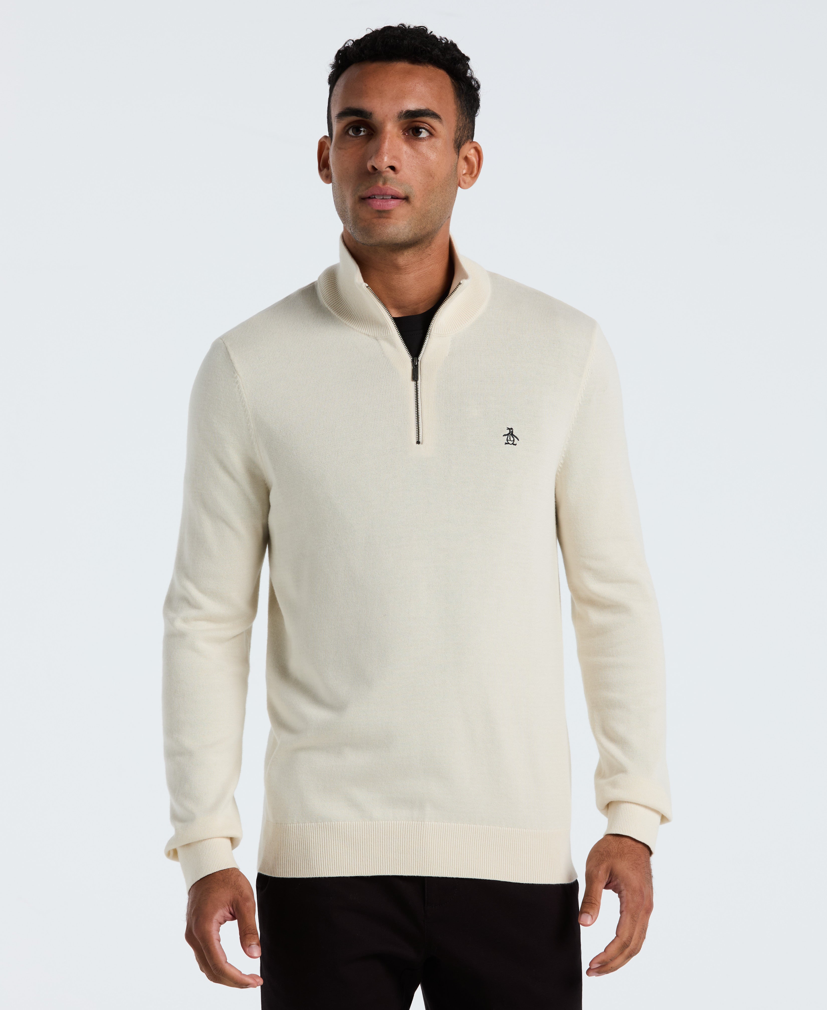 Image of Quarter Zip Jersey Sweater