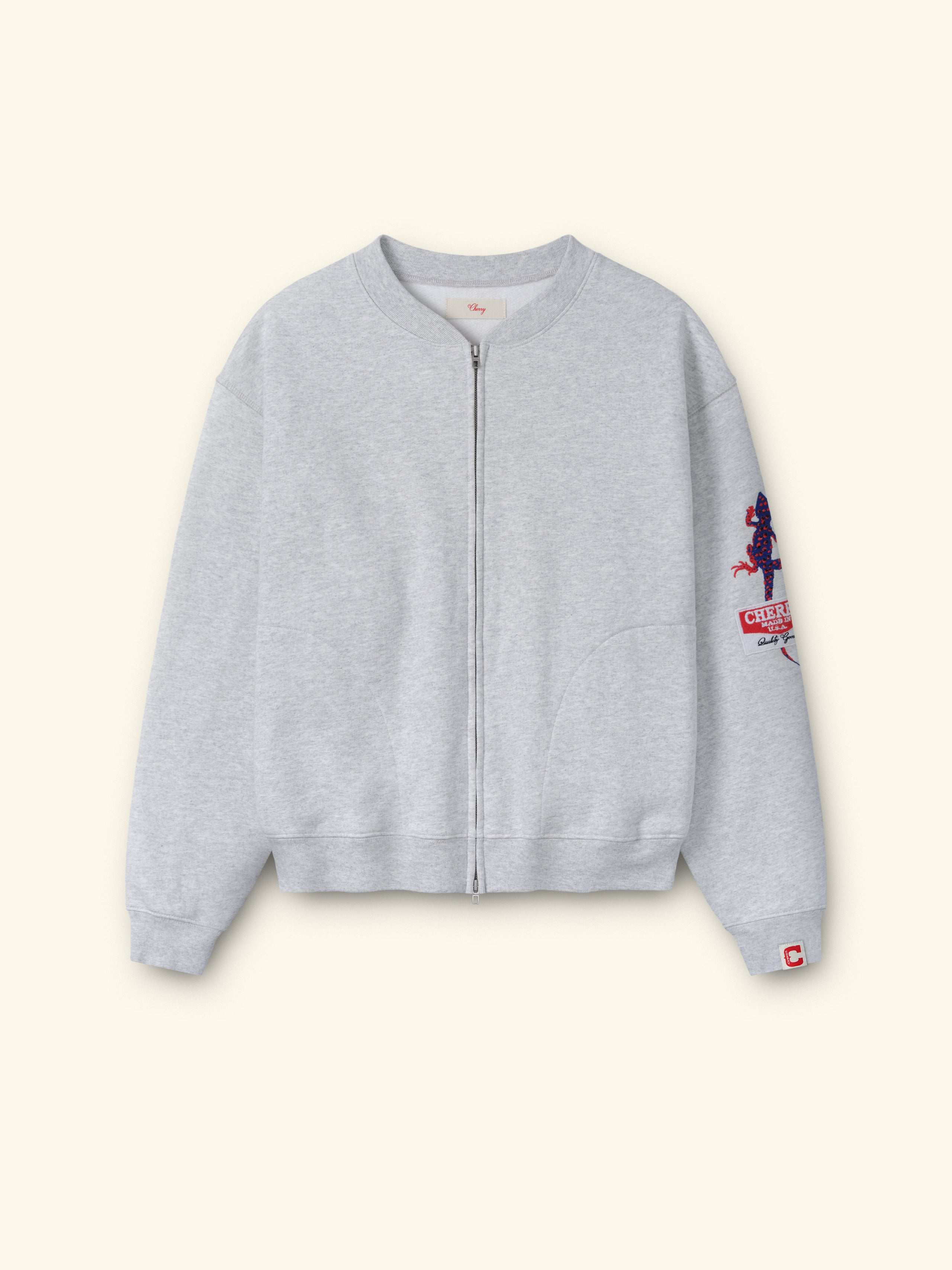 Image of Gecko Zip Up Crew (Heather Grey)