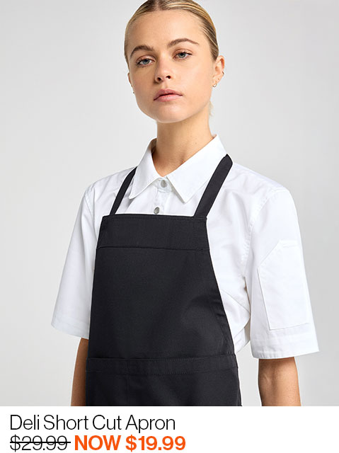 Deli Short Cut Apron - Black