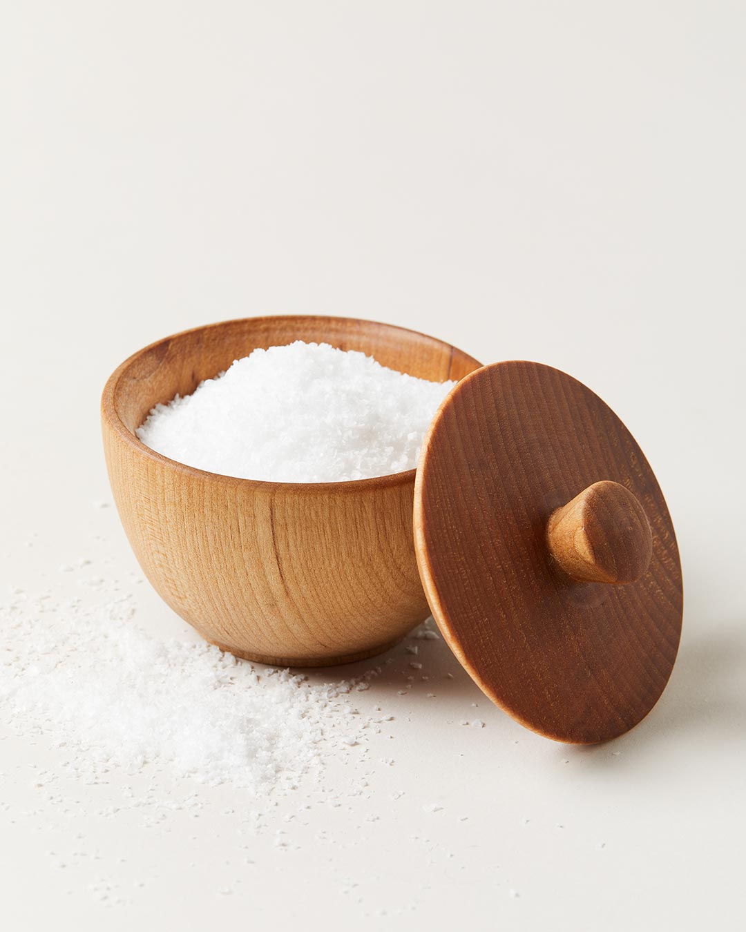 A maple salt cellar