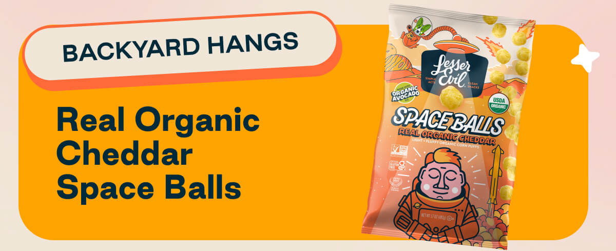 Real Organic Cheddar Space Balls for Backyard Hangs 