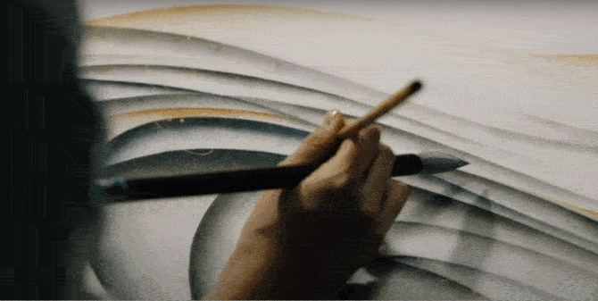 Gif showing behind the scenes images from video