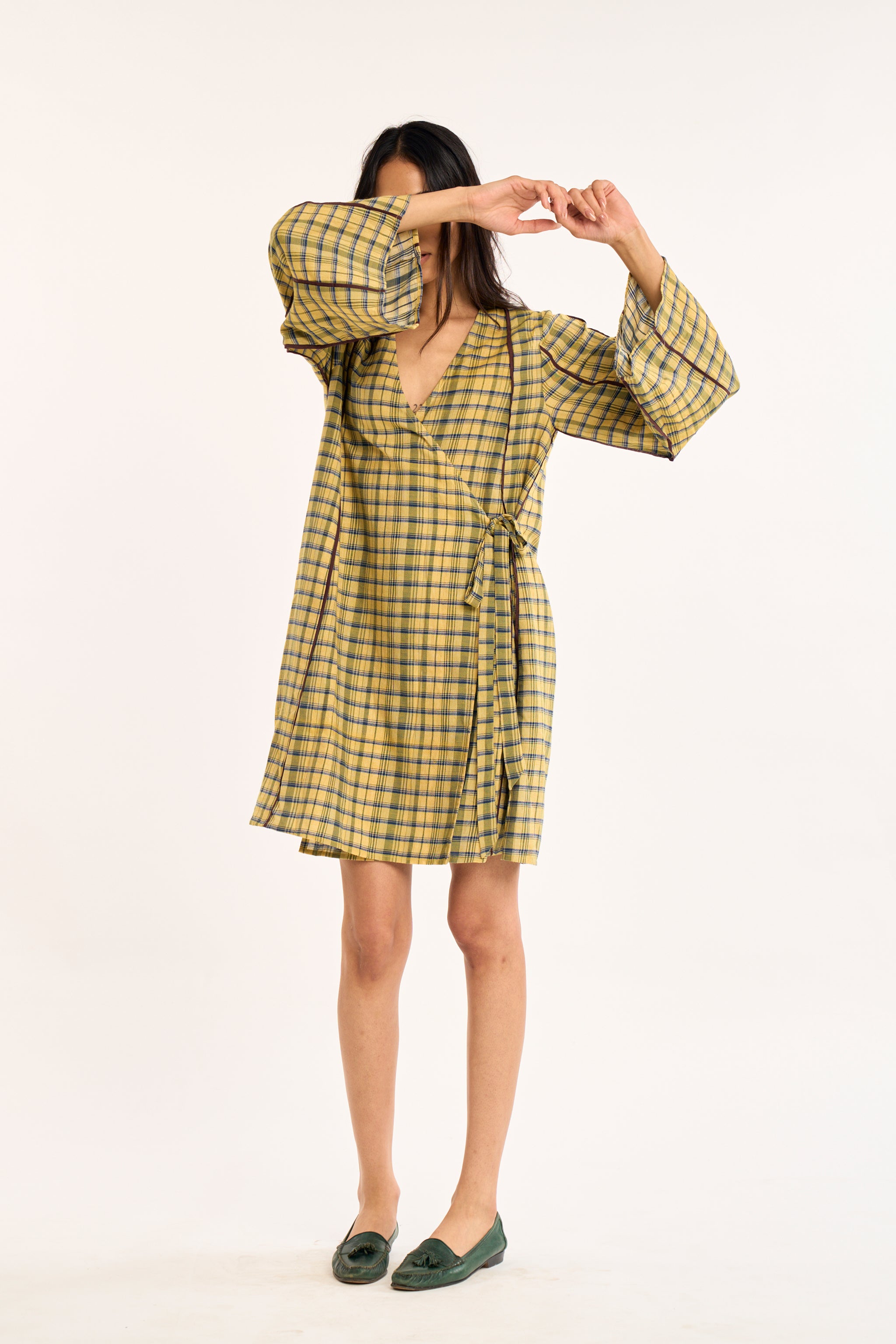 Image of KORA WRAP DRESS | POLLEN CHEX