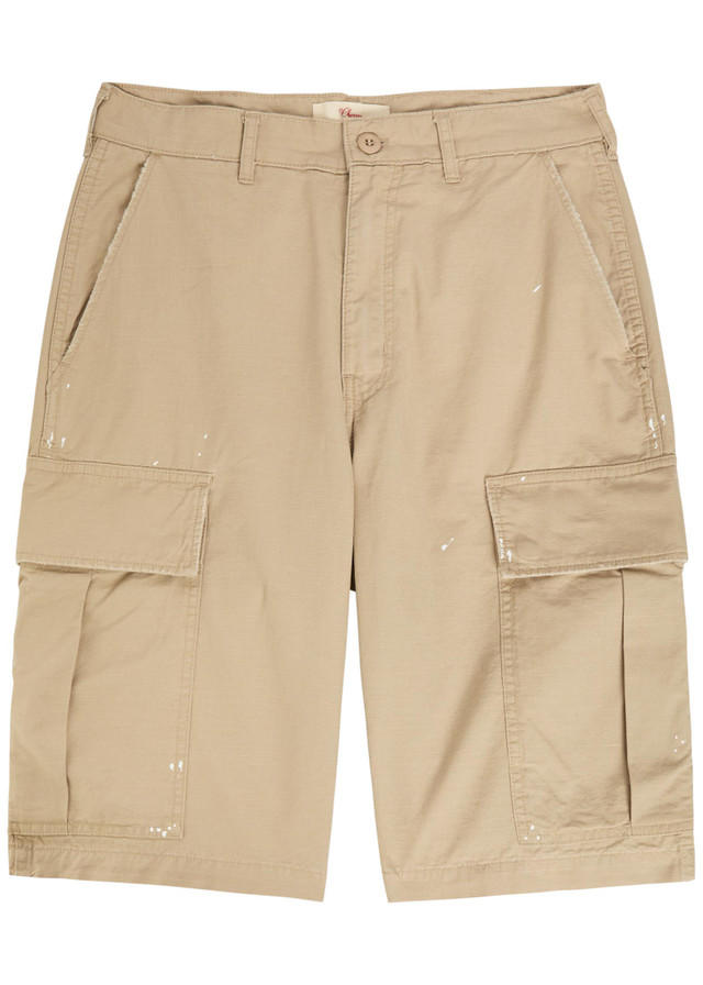CHERRY LOS ANGELES Paint-splatter cotton cargo shorts