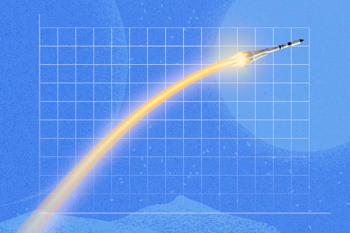 A SpaceX rocket on a graph
