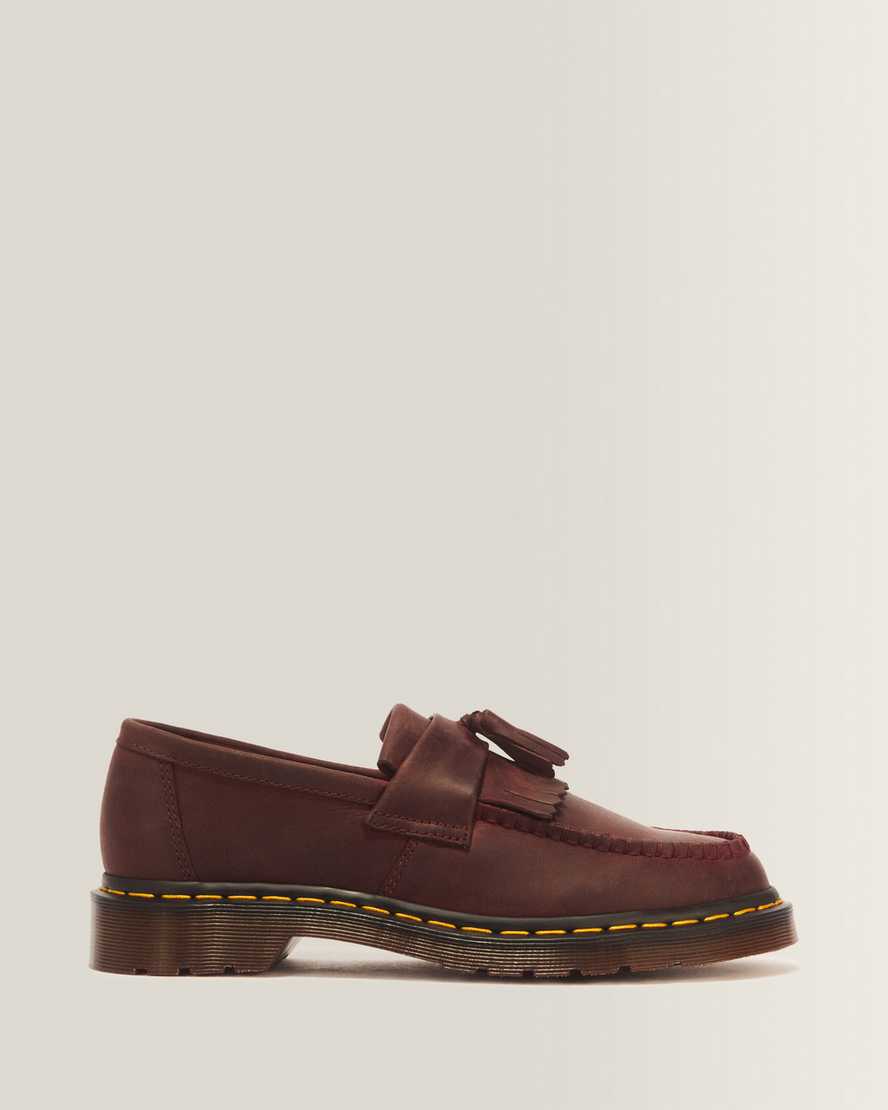 Image of Adrian Crazy Horse Leather Tassel Loafers